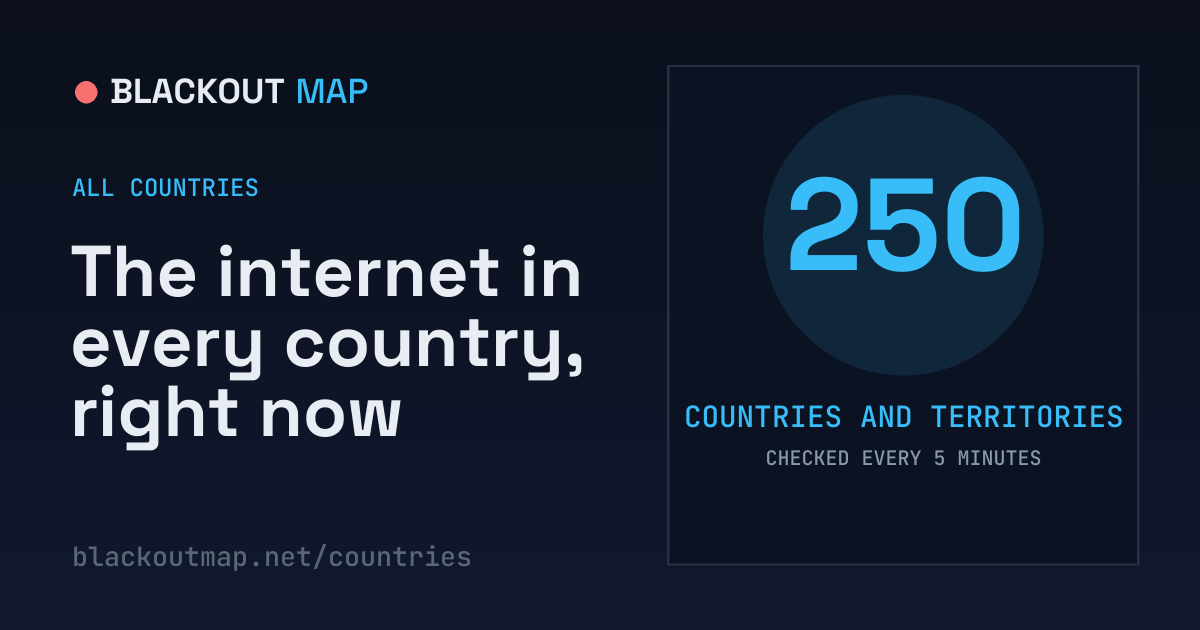 Internet status by country — live | Blackout Map